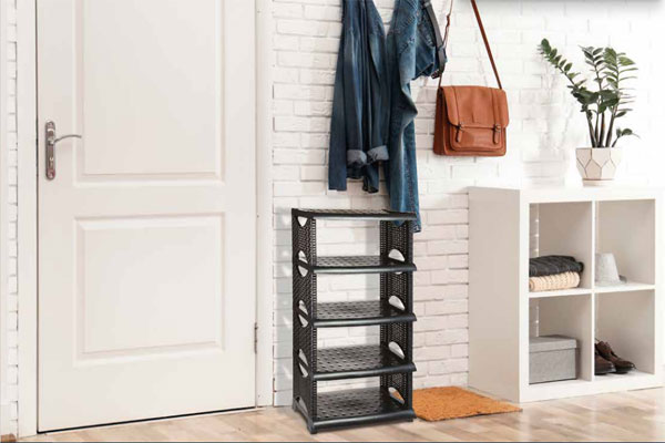 Rattan Shoe Set Black