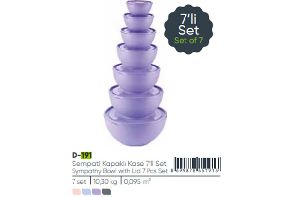 Bowl with Lid 7 Pcs Set