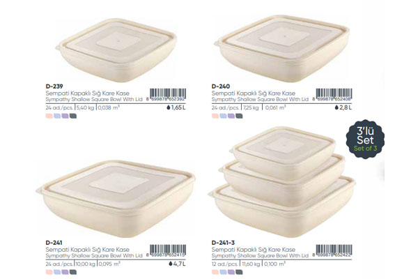 Shallow Square Bowl With Lid